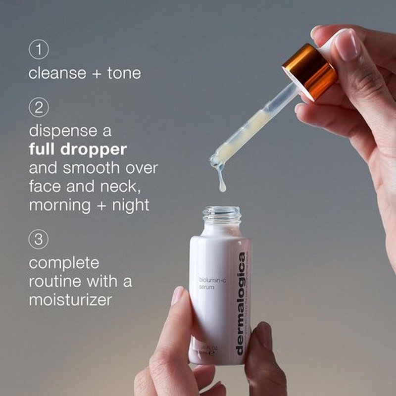 Dermalogica Biolumin-C Serum | Vitamin C Dark Spot Treatment with Peptide & AHA - Brightens & Exfoliates Skin