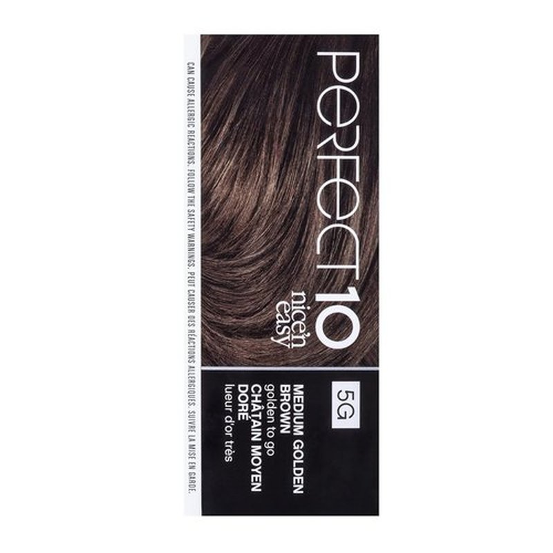 Clairol Nice’n Easy Perfect 10 Hair Dye - 5G Medium Golden Brown Color | Long-Lasting Formula