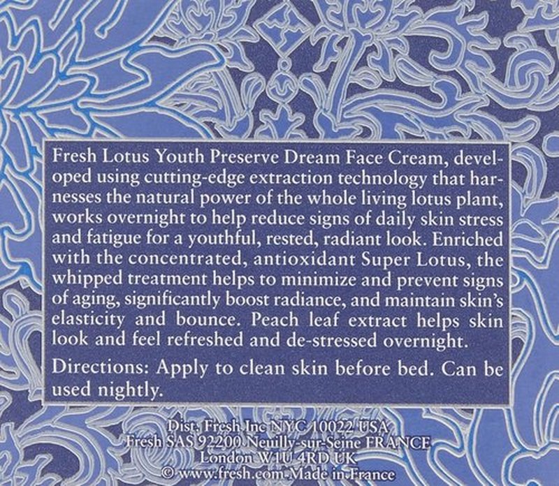 Fresh Lotus Youth Preserve Dream Face Cream - Anti-Aging Hydration for Radiant Skin
