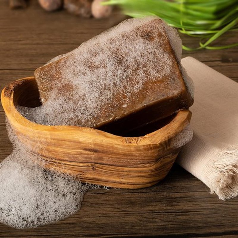 Ashanti Naturals African Black Soap Bar | Unscented Natural Black Soap with Raw Shea Butter and Coconut Oil - 8oz Bar