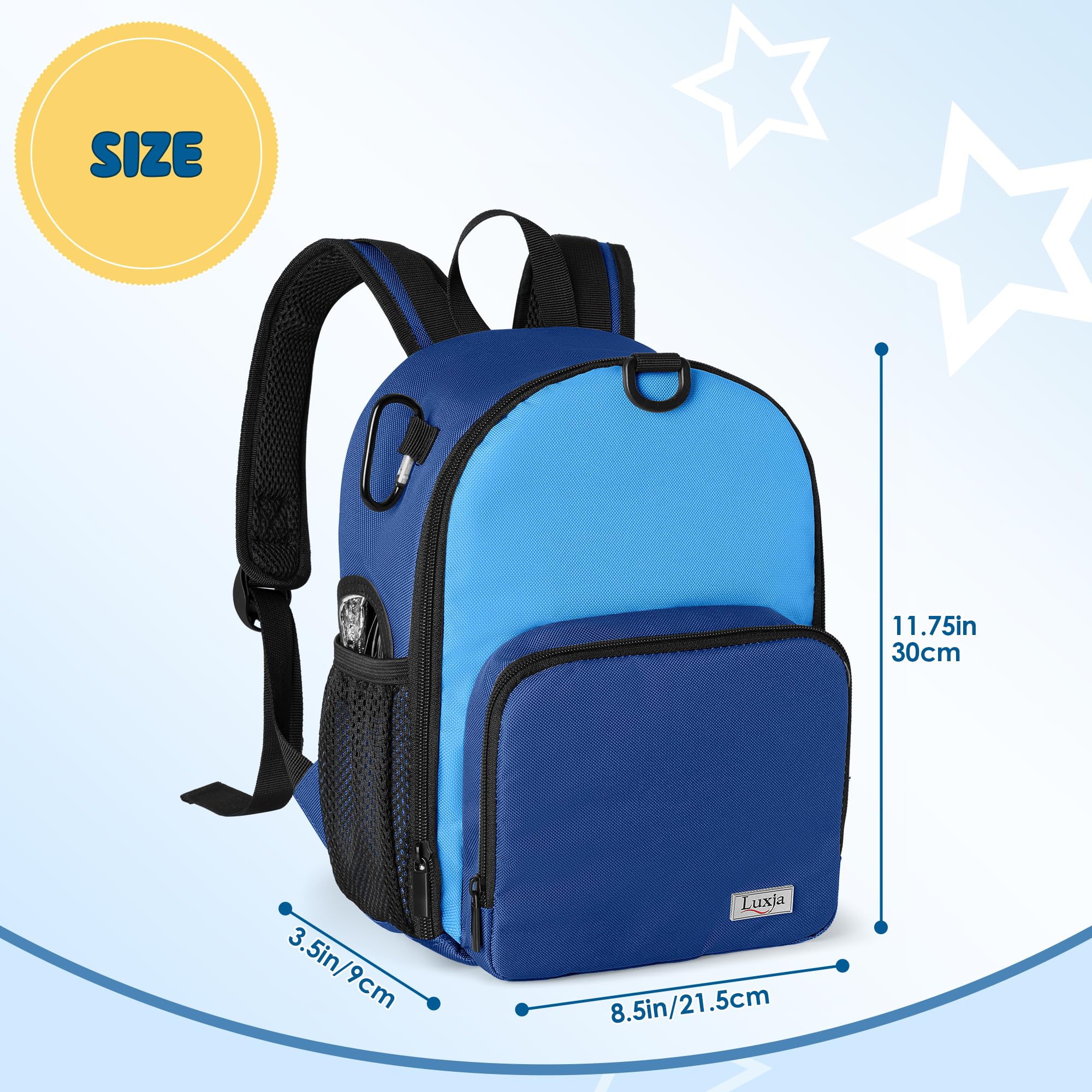 LUXJA Feeding Tube Backpack Fits 500ml Bag and Enteral Feeding Pump (Compatible with EnteraLite Infinity and Kangaroo Joey), Feeding Tube Bag for G Tube, J Tube and GJ Tube, Blue