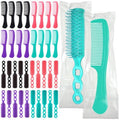 SiliFine 24 Pcs Hair Brush Combs Set Bulk Hairbrushes for Homeless Individually Wrapped Combs for Women Hotel Travel Nursing Charity(Multicolor)