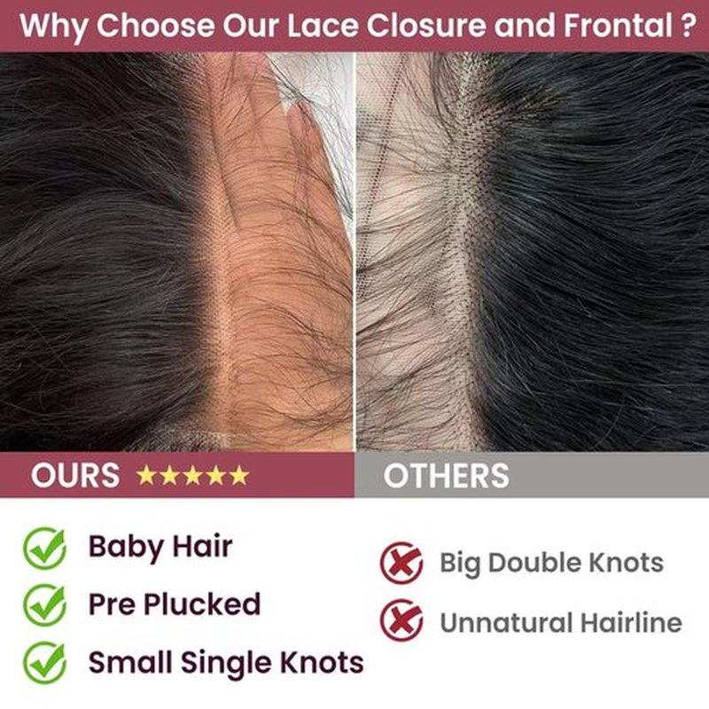 Topnormantic 13x6 Lace Frontal, 0.12mm Ultra-Thin Transparent Swiss HD Lace Pre Plucked with Baby Hair 12A Silk Soft Straight Brazilian Virgin Human Hair Frontal Free Part Single Knots 12 Inch