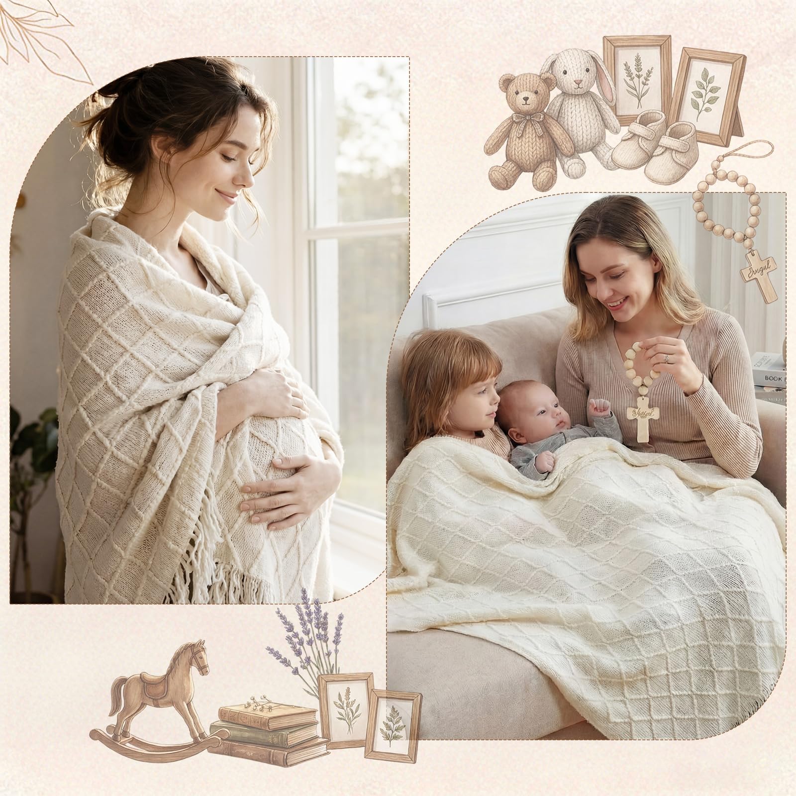 Ferrochef New Mom Care Package After Baby, New Mom Gifts Set Pregnancy Gift for Expecting Mommy with Blanket, Mama Mug for Moms to Be Baby Shower First Mothers Day Women Birthday Postpartum Essentials