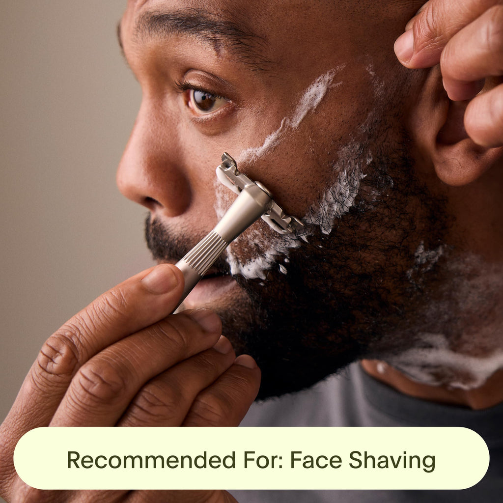 Leaf Shave | Twig Razor, Gold - All-Metal, Eco-Friendly Shaver for Men & Women; Includes 5 Stainless Steel Single-Edge Blades; Recommended for Face Shaving Lighter Hair and Sensitive Skin