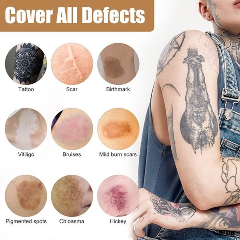 Regine Switzerland Tattoo Cover Up - Waterproof & Sweatproof Makeup for Scars, Vitiligo, Dark Spots | Natural Finish