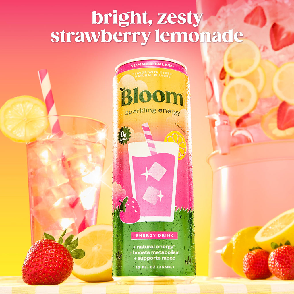 Bloom Nutrition Sparkling Energy Drink - Natural Caffeine, Zero Sugar, 180mg Caffeine - Antioxidant-Rich with Green Coffee Bean, Green Tea Extract, Prebiotics - All Stars Variety Pack - 12oz 12 Pack