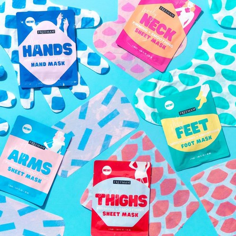 Freeman Flirty Feet Foot Mask & Silky Hands Hand Mask Set – Moisturizing Socks with Coconut Oil & Mint Extract + Hydrating Gloves with Coconut Oil & Rose Extract