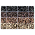 Silicone Beads for Hair Extensions, Funtopia 1920pcs 4 Colors 5mm Hair Extension Beads, Silicone Lined Micro Rings Links, Hair Tinsel Bead for Hair Styling (Black-Dark Brown-Light Brown-Blonde)