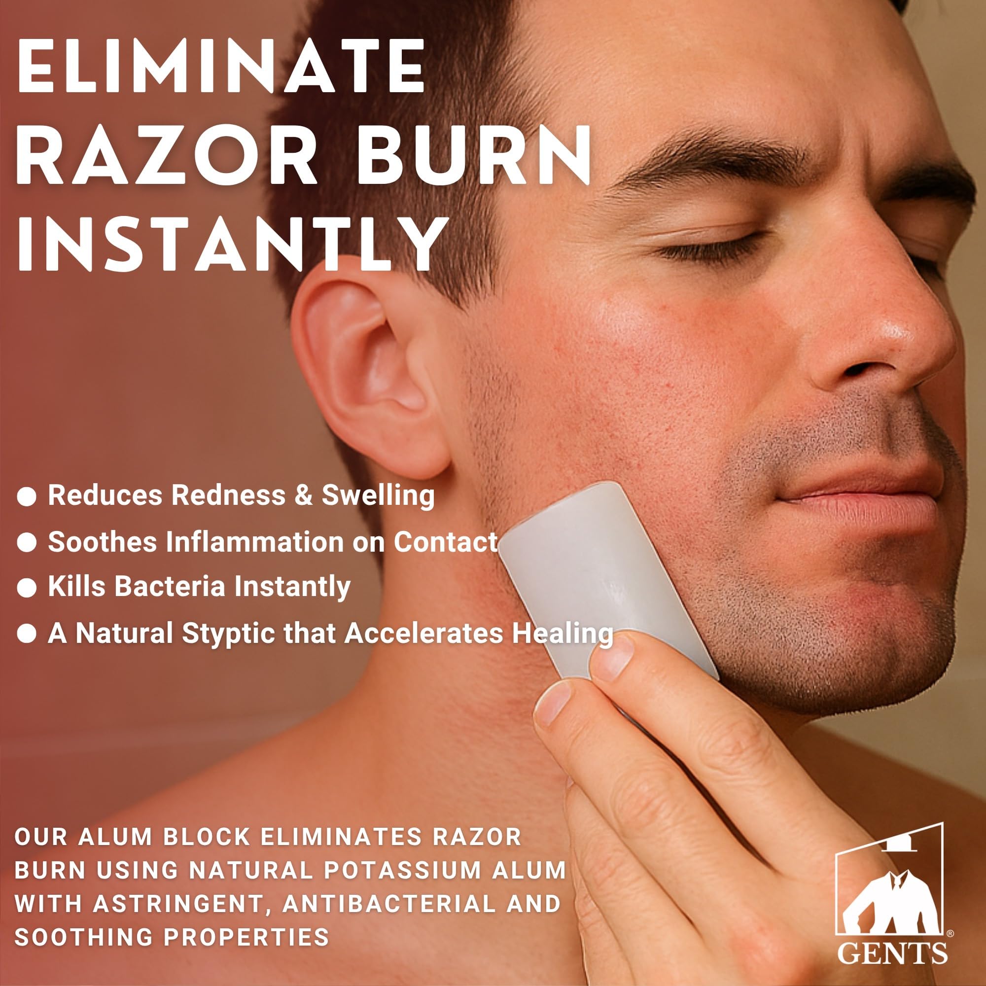 G.B.S 3.5 Ounce Alum Block in Plastic Case | Fragrance-Free Natural Deodorant & Aftershave for Razor Burn Relief | Stops Bleeding, Fights Bumpy Skin, & Prevents Sweat – Travel-Friendly & Long-Lasting