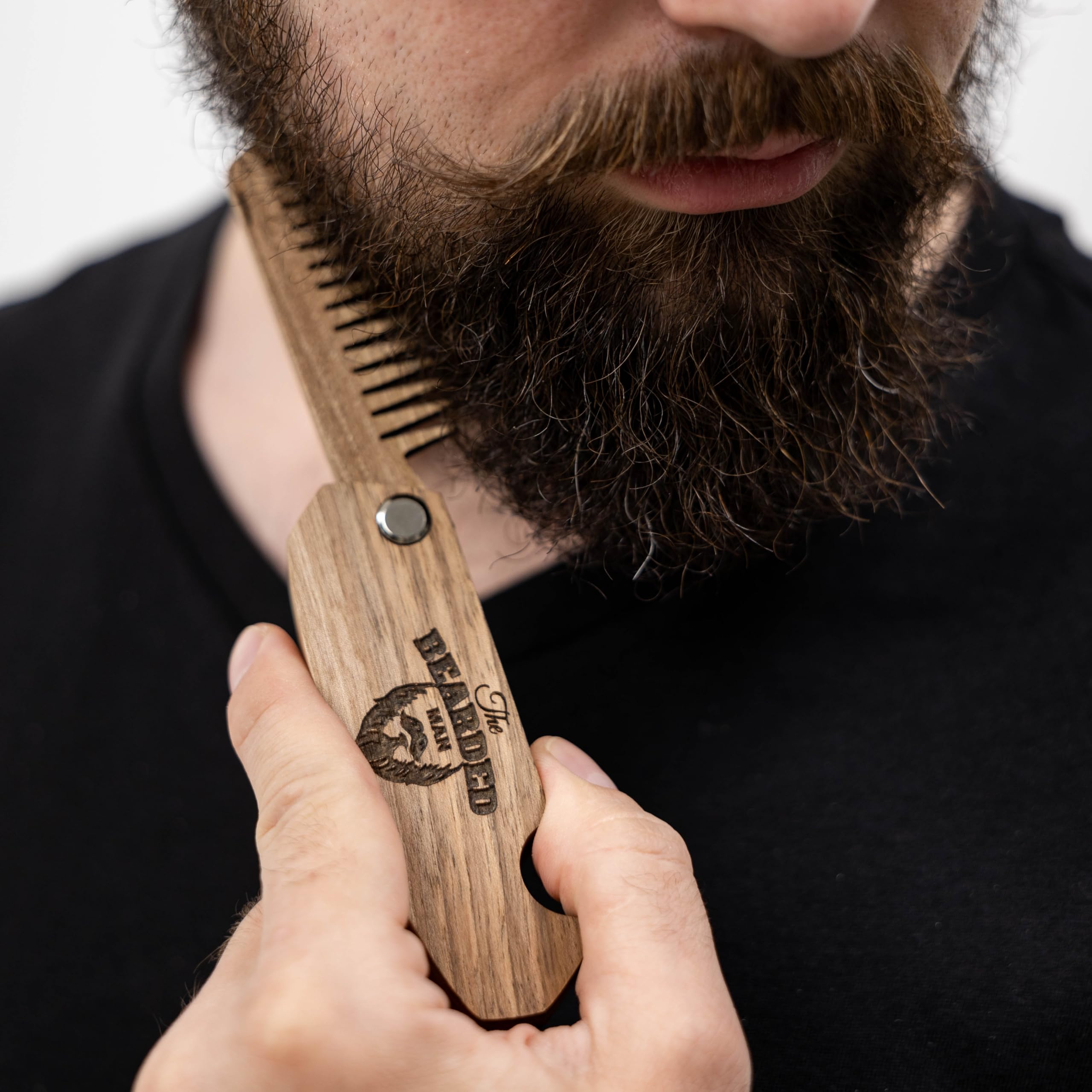 Engraved Wooden Beard Comb for Men (The Bearded Man)