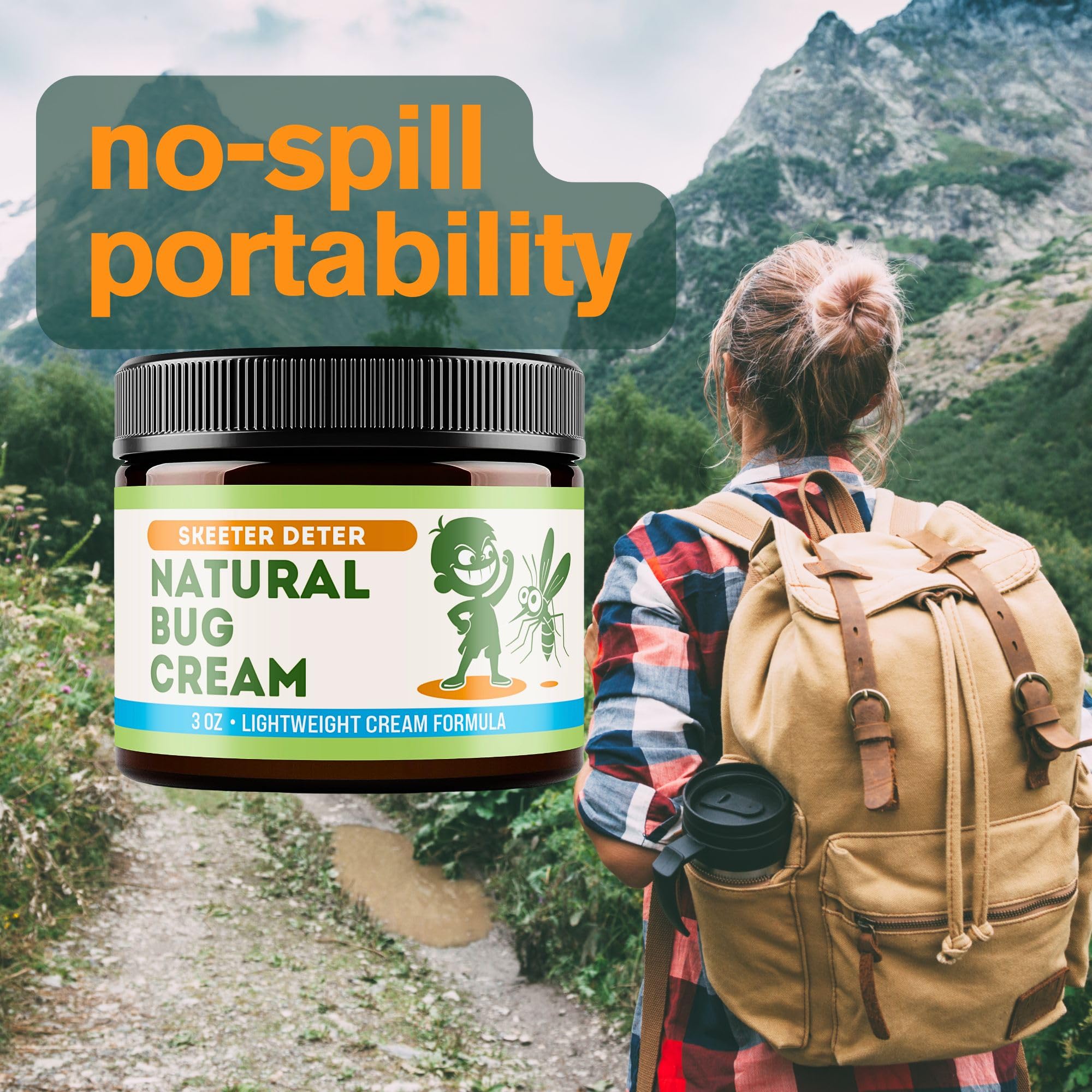 Magnum Solace Natural Bug Cream - No Spray Formula, Made with Plant Essential Oils, Safe for Kids