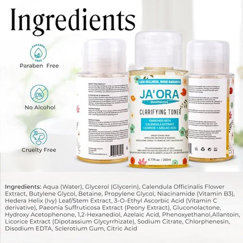 Clarifying Face Toner - Calendula Extract & Azelaic Acid for Balanced, Hydrated Skin | Alcohol-Free, Unscented (200ML / 6.76 FL.OZ)