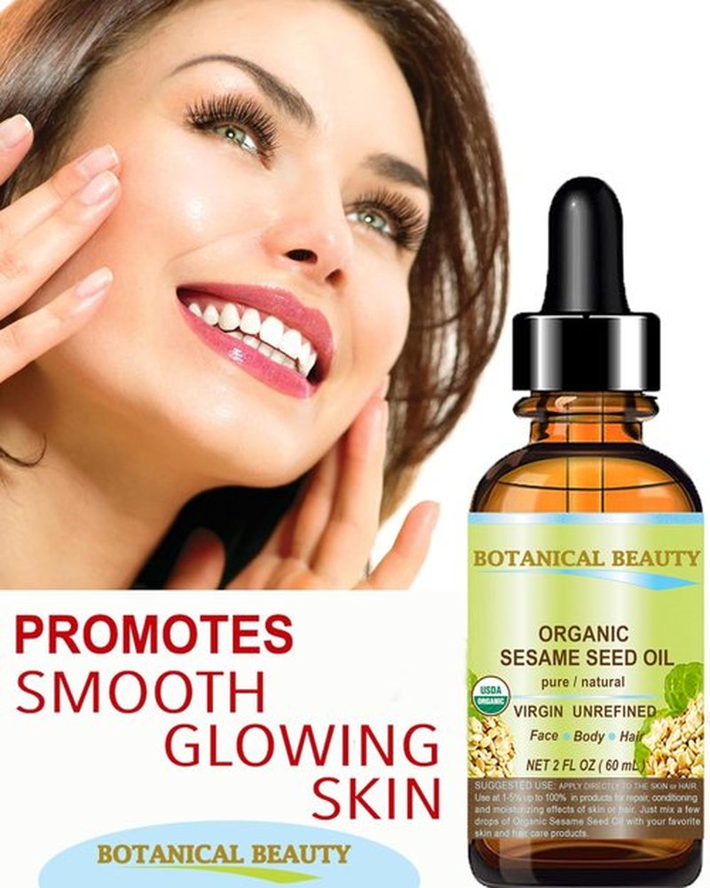 Botanical Beauty Organic SESAME SEED OIL 100% Pure Natural Virgin Unrefined Undiluted Cold Pressed Carrier Oil for Face, Skin, Body, Hair, Massage, Nails (4 Fl Oz 120 ml)