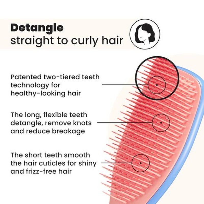 Tangle Teezer Ultimate Detangler Brush - Eliminates Knots & Reduces Breakage for All Hair Types | Apricot Blaze