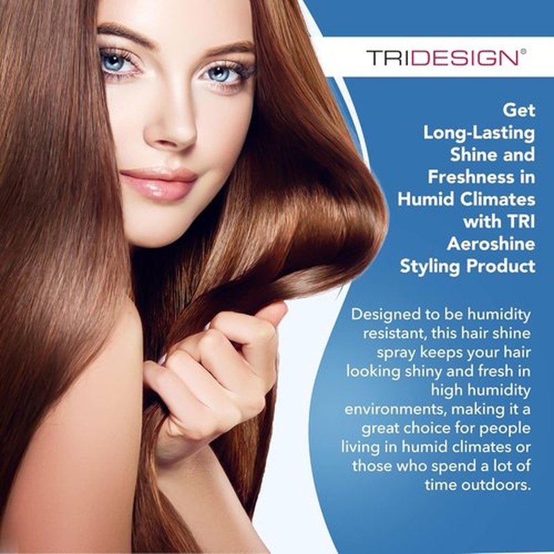 TRIDESIGN Aeroshine Hairspray - Ultra-Lightweight Shine & Sun Protection for All Hair Types | 3 Oz