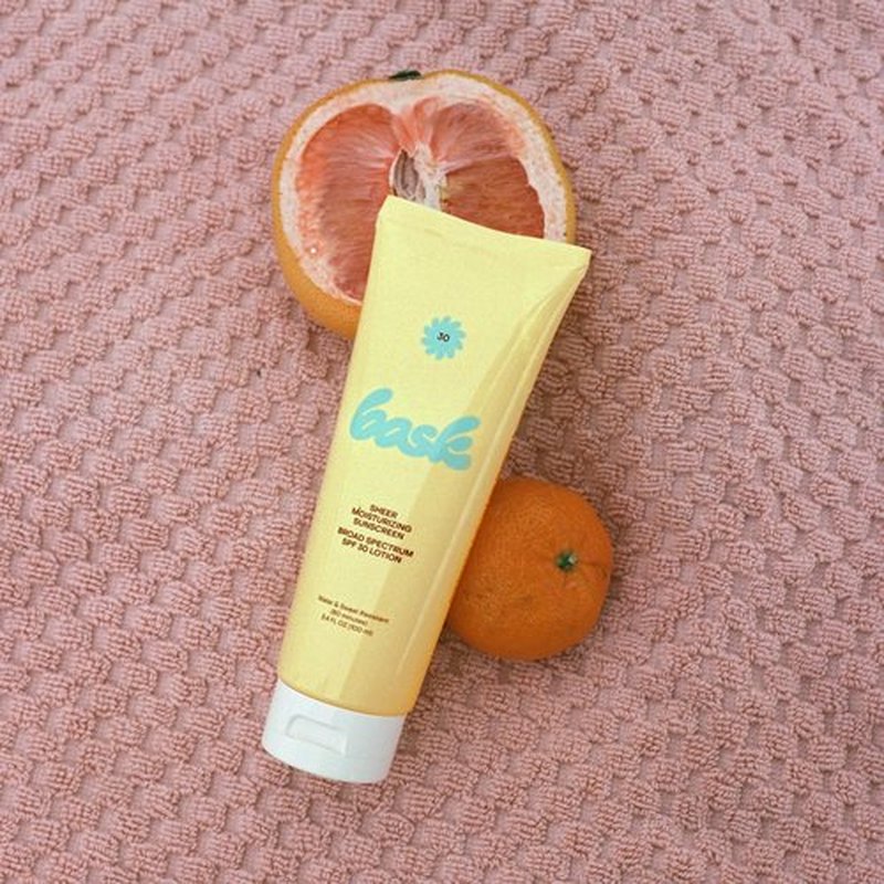 Bask Suncare SPF 30 Sheer Moisturizing Sunscreen Lotion - Broad Spectrum UVA/UVB Protection, Dermatologist Recommended, Hydrating, Lightweight & Non-Greasy, No White Cast, Travel Size, 3.4 fl oz