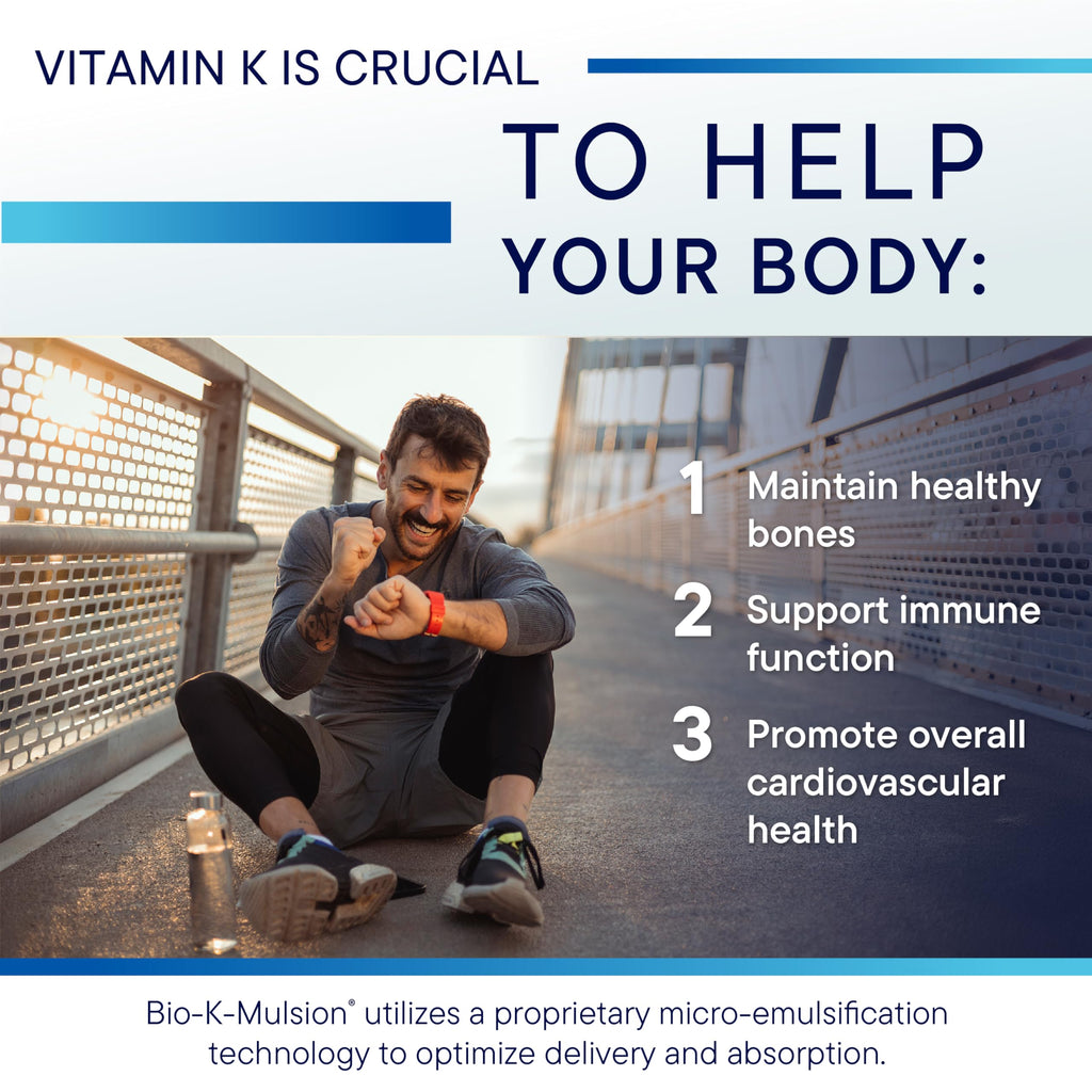BIOTICS RESEARCH Bio K Mulsion Liquid Vitamin K Drops - 500 mcg/S - Vitamin K1 phytonadione for Adults - VIT K Supplement - Strong Bones, Heart Health, Blood Clotting Support, 1 fl oz