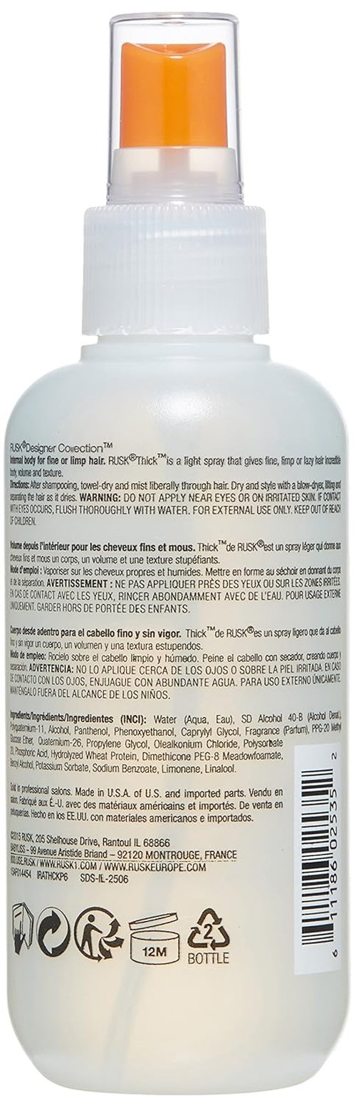 RUSK Thick Body & Texture Amplifier - Boost Volume & Create Texture for Fine Hair