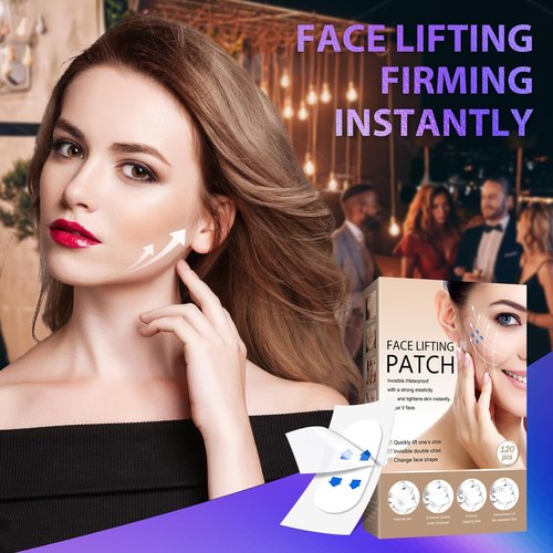 KODASNY 120PCS Face Lift Tape Invisible Face Tape Instant Lifting Neck Lift Tape Invisible for Wrinkles Overnight Sagging Skin