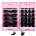 Lash Clusters 100D+200D Eyelash Clusters D Curl Fluffy Cluster Lashes 12-20mm 3D Thick Effect Individual Lashes DIY Cluster Eyelash Extensions for Beginners