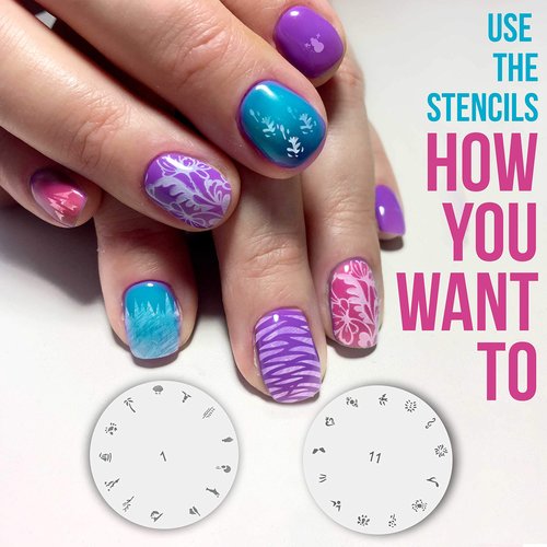 Custom Body Art Airbrush Nail Stencils - Nail Art Stencils Series #1: 260 Unique Designs from 20 Individual Templates