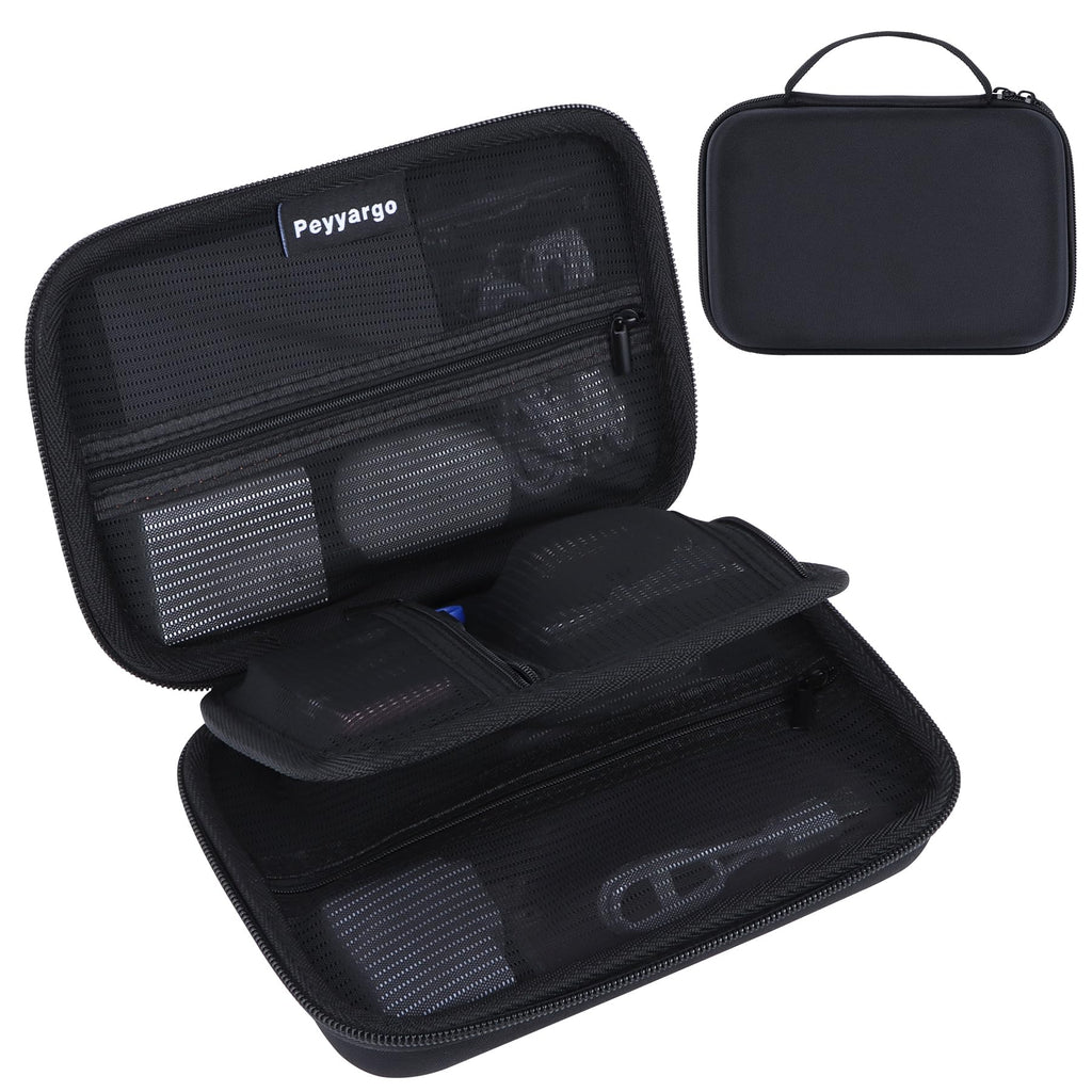 Peyyargo Electronic Organizer Travel Case for MacBook Power Adapter Chargers Cables Tech Organizer Hard Drive USB Flash Disk SD Card Cord Portable Electronics Accessories Bag