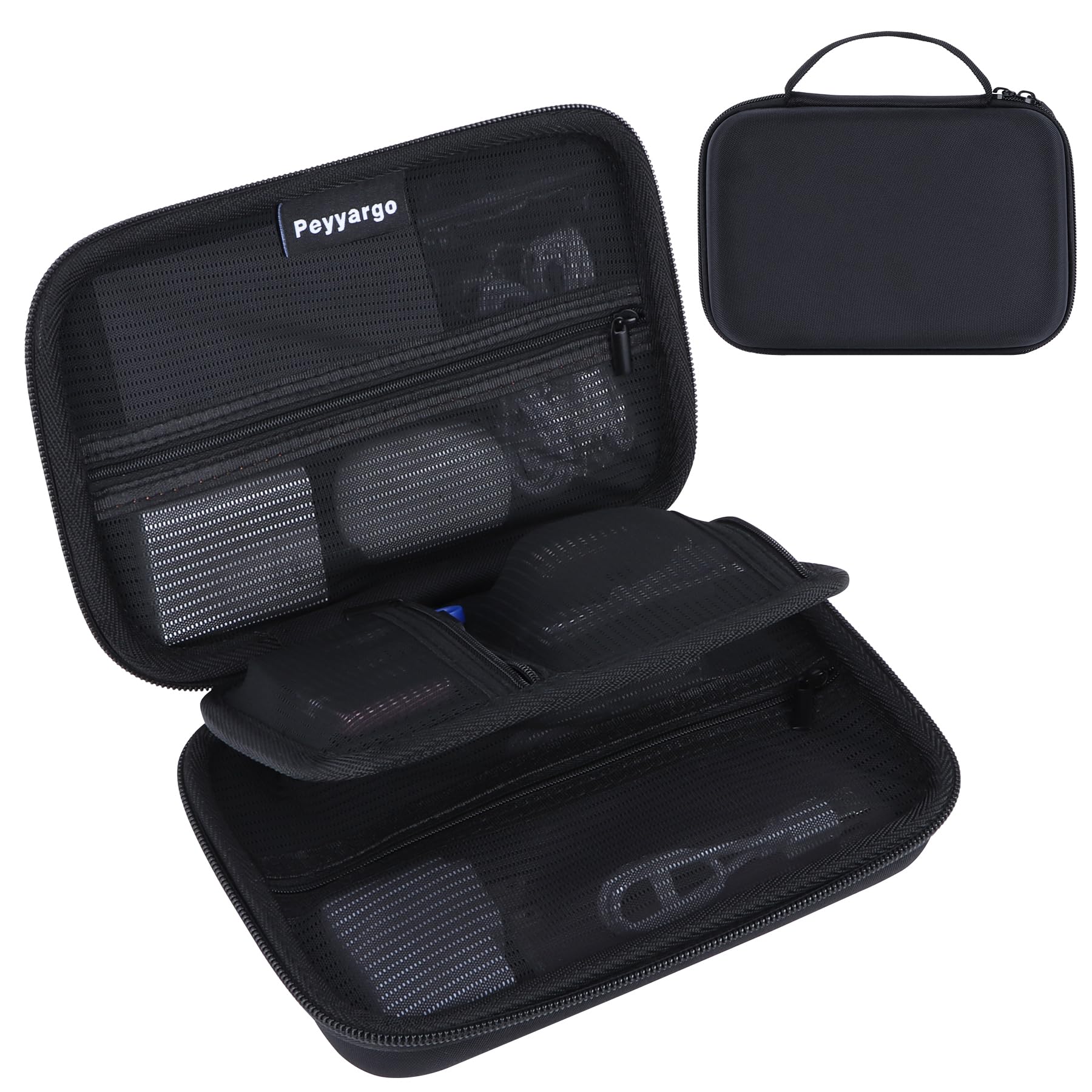 Peyyargo Electronic Organizer Travel Case for MacBook Power Adapter Chargers Cables Tech Organizer Hard Drive USB Flash Disk SD Card Cord Portable Electronics Accessories Bag
