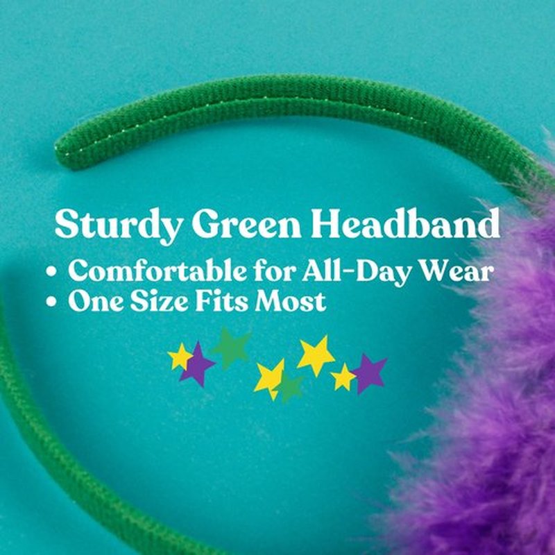 Needzo Mardi Gras Headband, Purple Green and Gold Carnival Custume Accessory, Jester Hairband for Themed Party, One Size Fits Most (Jester)