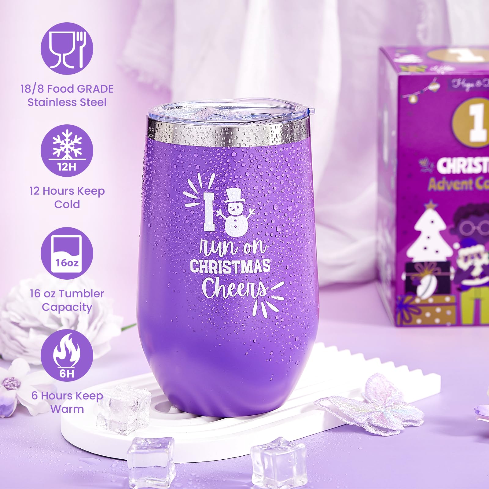 Advent Calendar 2025-12 Days of Christmas Advent Calendar for Women, Mom, Wife, Girlfriend, Sister, Her - Unique Lavender Spa Gifts Basket Set Includes Coffee Mugs, Scented Candle, Bath Salt, Soap