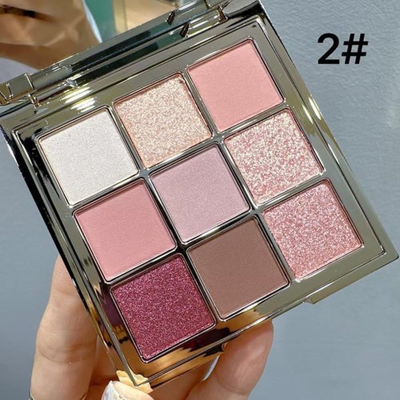 Skiennix Eyeshadow Palette - 9 Color Matte, Shimmer & Glitter | Highly Pigmented, Waterproof, Long Lasting