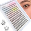 Lash Clusters Natural Look Wispy C Curl Lash Extensions, Natural Lash Clusters Clear Band 8-12MM 168pcs DIY Eyelash Extension, Yasnai Individual Eyelash Clusters DIY at Home