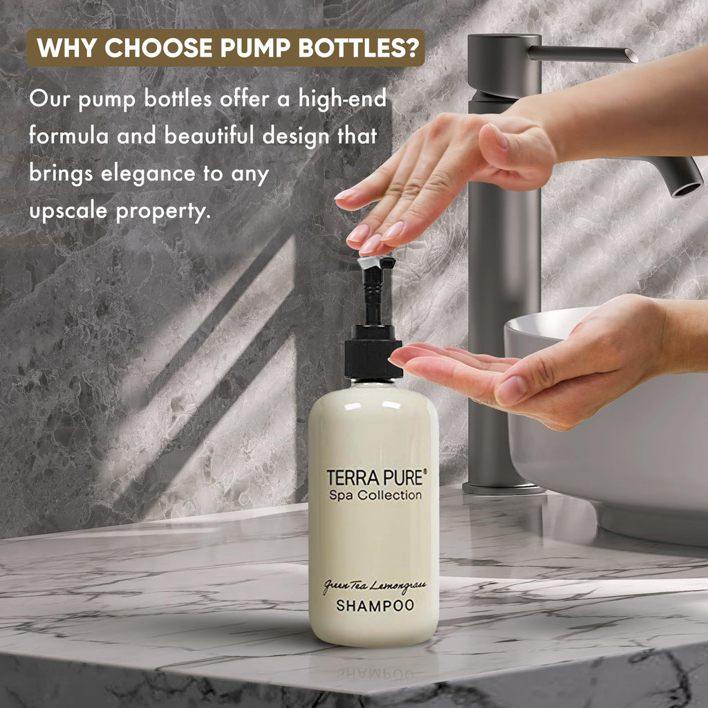 Terra Pure Shampoo | Spa Collection | Hotel Amenities in Pump Bottle | 10.14 oz. / 300 ml (Single Bottle)