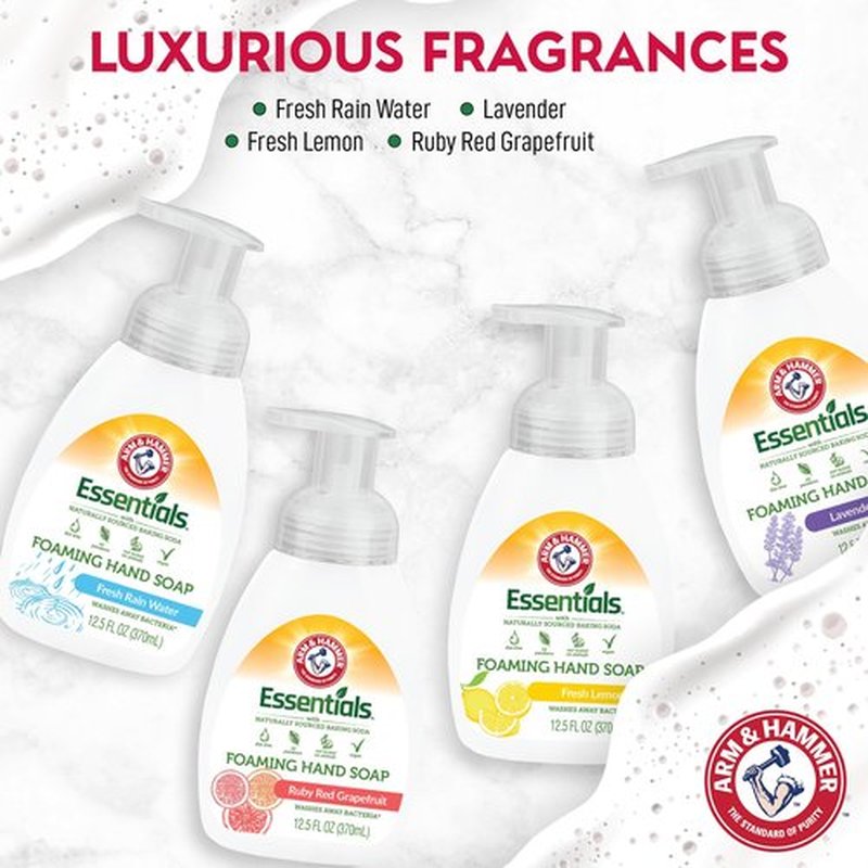 Arm & Hammer Foaming Hand Soap for Skin Cleaning - Cleanser with Fresh Lemon Scent - Hand Soap Pump with Aloe Vera & Different Ingredients 12.5 Fl Oz (370mL)