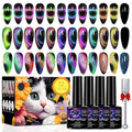 YEPYEPGO 9D Cat Eye Gel Nail Polish Set 12 Colors, Cat Eye Gel Polish with Magnet, Magnetic Cateye Chameleon Galaxy Effects Professional Use for Salon