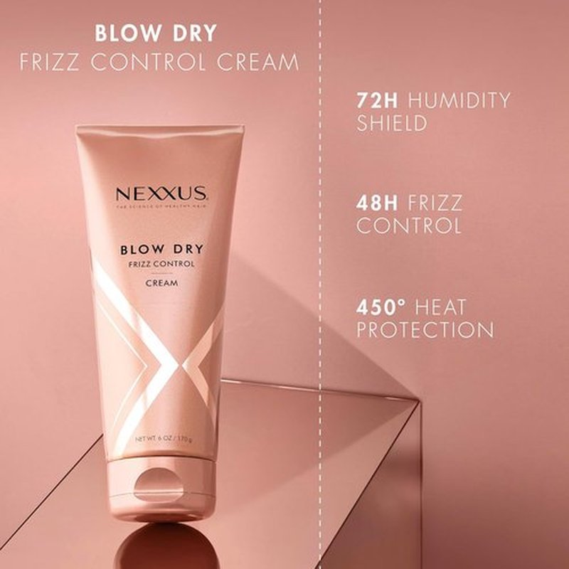 Nexxus Blow Dry Cream - Frizz Control for Weightless Style & Volume | 6 oz with StyleProtect Technology