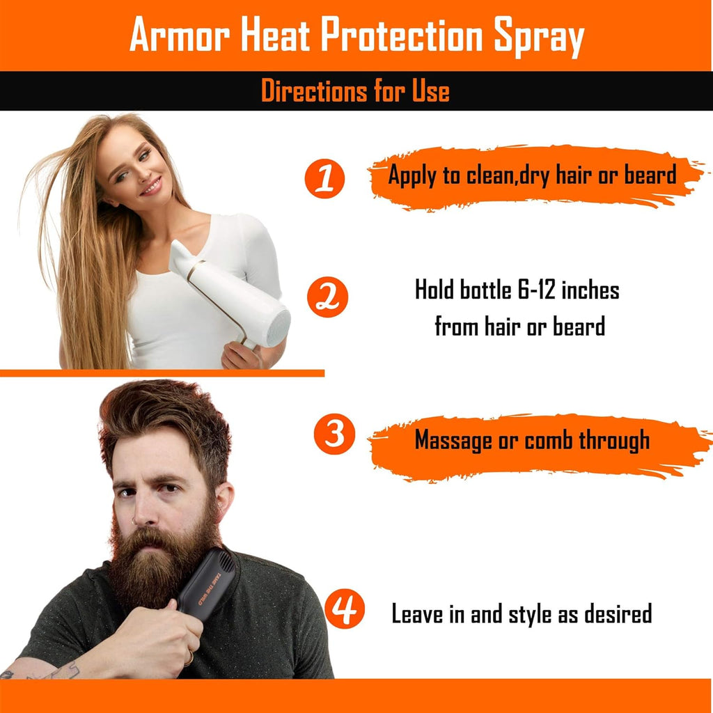 Wild Beard Straightener by Tame - Heat Protectant Spray with Argan Oil & Keratin - 8.5 Fl Oz