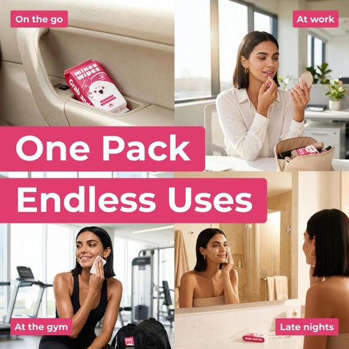 Impossibly Compact Travel Makeup Remover Wipes - 99% Water and Aloe - Ultra Soft, Safe for Sensitive Skin, Thick & Durable - Travel Essentials for Adults & Teens - Scented (8 Pack 48 Wipes)
