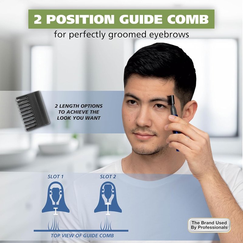 Wahl Micro Groomsman Personal Trimmer - Hygienic Grooming with Rinseable Heads for Eyebrows, Nose & Ears - 05640-600