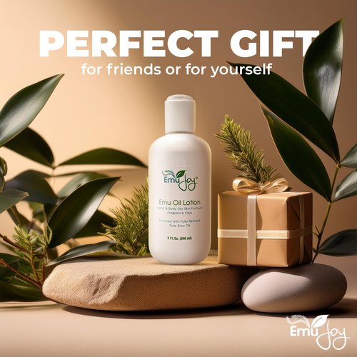 Emu Oil Infused Hand Lotion – Deep Moisturizing Cream for Dry & Cracked Hands Skin Relief – Perfect for Women, Men, and Travel | Natural Lotion with Shea Butter and Natural Oils - 8 oz