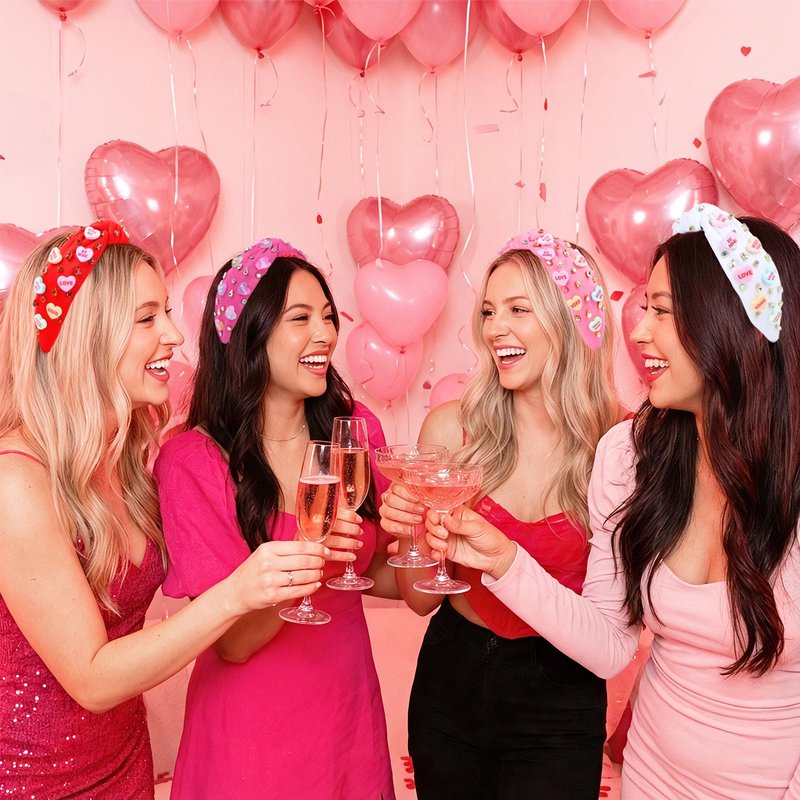 Valentines Headbands for Women Teen Girls, Gradient Heart Headband, Valentines Day Gifts for Her Teacher Daughter Wife Mom, Valentine Hair Accessories to Match Outfit Clothes Shirts Dress (Pink)