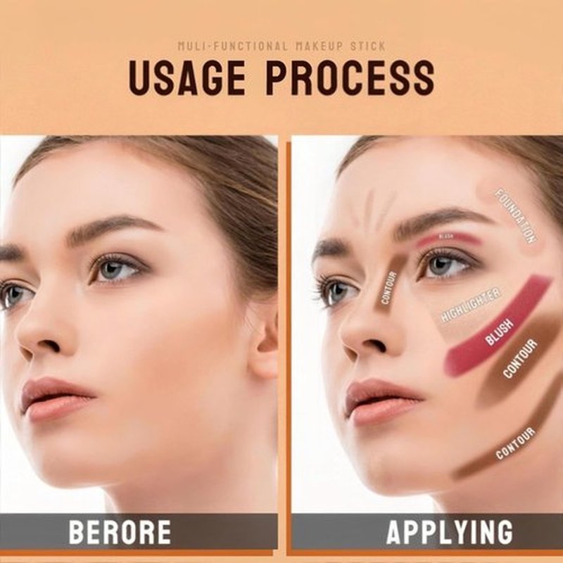MAEPEOR Contour Stick - Blendable Matte Cream for Smooth Face Shaping | Waterproof, Long-Lasting (Color 07)
