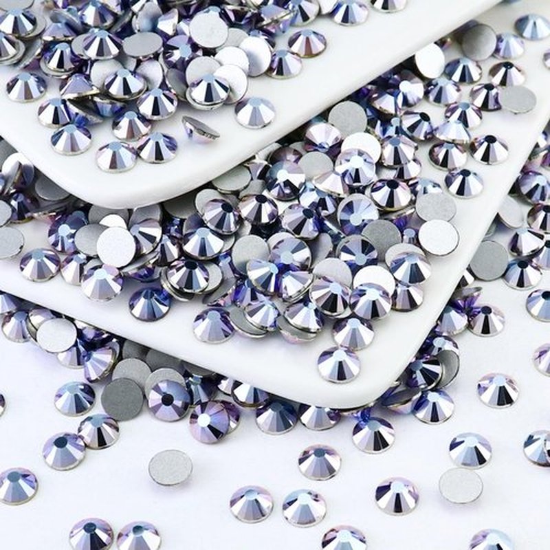 Briskbloom 1440PCS SS16 Flatback Crystal Rhinestones Round Gems for Nail Art and Craft Clothes Glue Fix, Blue Lotus Purple (3.8-4.0mm)