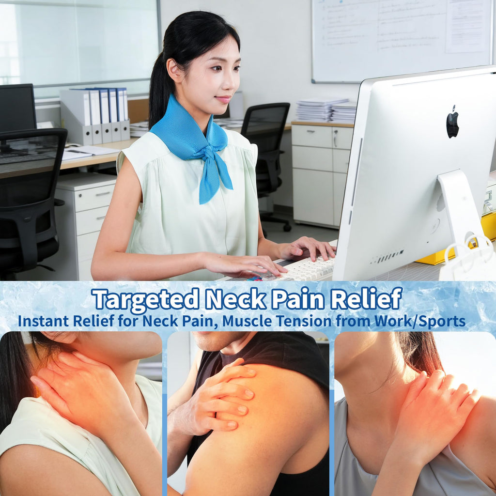 TopAcsy Widened Cooling Neck Wraps Long Lasting Neck Ice Pack Wrap