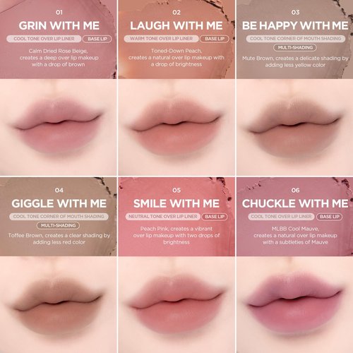 lilybyred Smiley Lip Blending Stick | Korean 3-in-1 Multi-Use Lip Liner, Smooth Creamy Texture, Long-Lasting Matte Finish, Soft Blur Effect, Precision Contour Pencil, 0.028 oz. (03 Be Happy with Me)