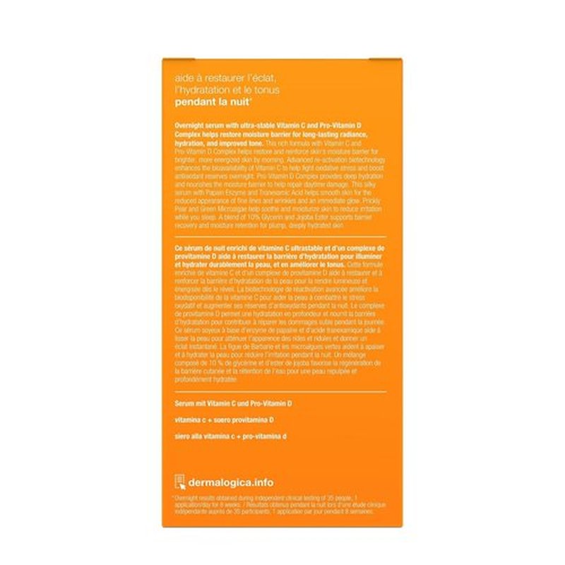 Dermalogica BioLumin-C Night Restore Serum - Overnight Hydration & Barrier Repair, 0.85 fl oz