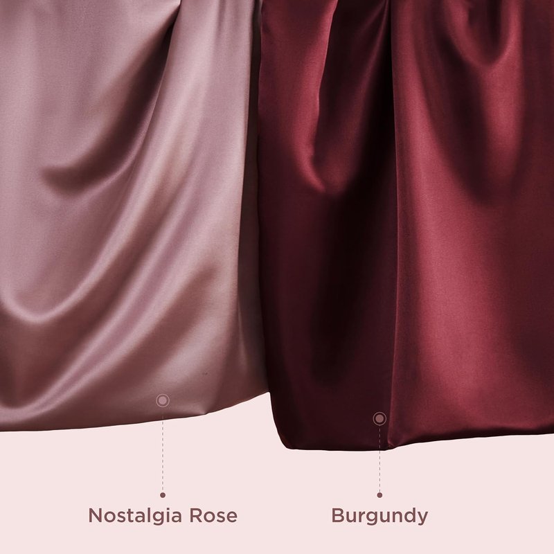 Bedsure Satin Pillowcase Set of 2 | King Size Nostalgia Rose - Silky Soft for Hair & Skin, 20x36 Inches