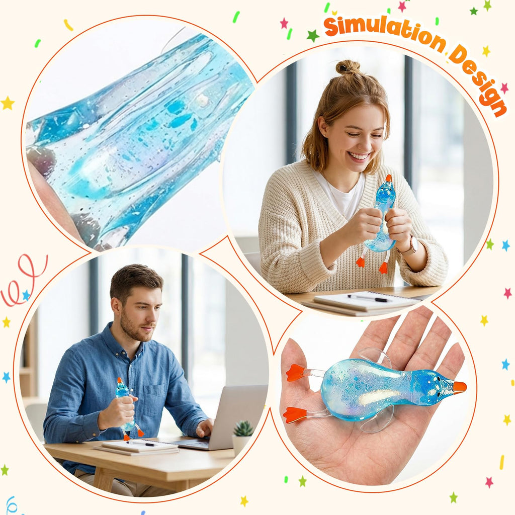 Cute Duck Squishy Sugar Stress Ball,Soft Duck Stress Relief Slow Rise Relaxing Sensory Fidget Toy for Anxiety Relief, Suitable for Adult use in Offices and Homes(Yellow)