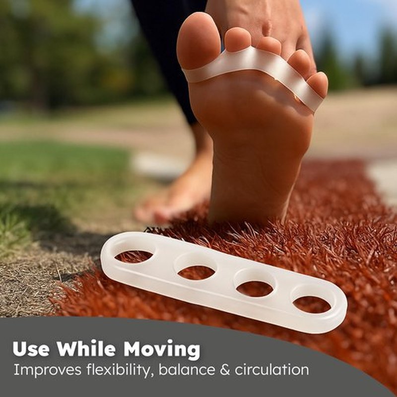 Natural Toe Spacers & Separators, Fast Pain Relief from Hammertoe & Bunions | Food Grade Silicone Toe Stretchers Used for Walking, Running & Yoga Practice | Small
