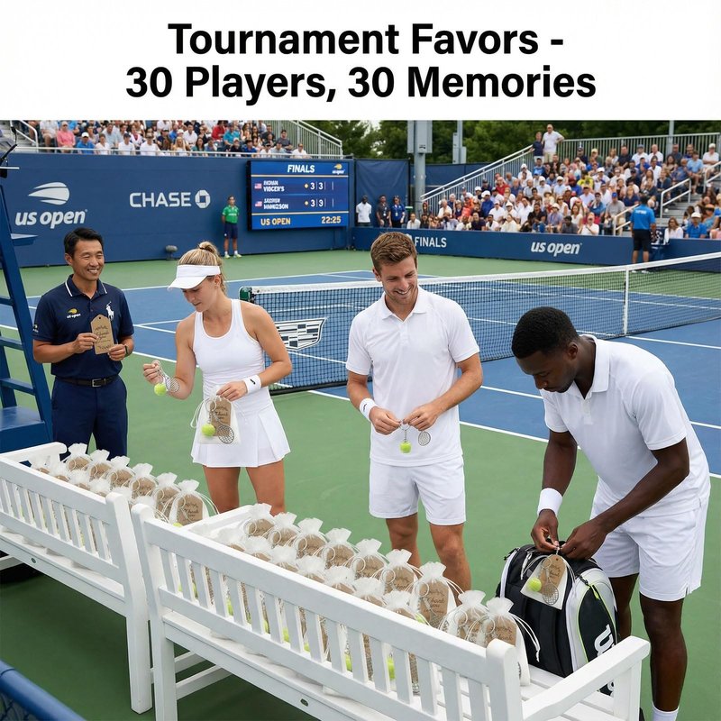 RFCAW 30 Pack Unisex Tennis Keychain Favors - Mini Tennis Ball & Racket Charms Set with Thank You Tag, Bulk Party Goodie Bags for Tennis Tournament, Sports Birthday, Team Gifts for Men and Women